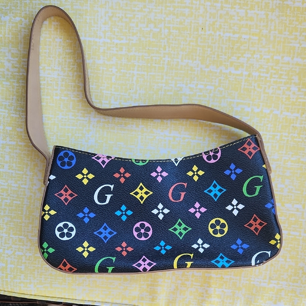 Source Unknown Black Multicolor Logo Print Should… - image 2